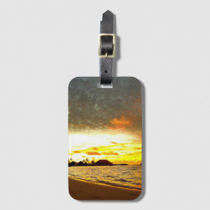 Etiqueta Para Maletas Atardecer sobre las Maldivas