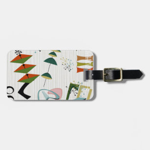Etiqueta Para Maletas Atómico retro de la Eames-Era inspirado