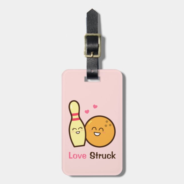 Etiqueta Para Maletas Atractivo boliche y amor de mentón (Frente Vertical)