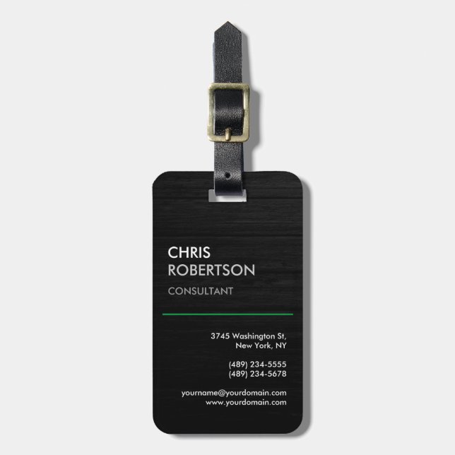 Etiqueta Para Maletas Atractivo gris negro vertical (Frente Vertical)