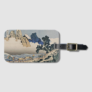 Etiqueta Para Maletas Atrás de la montaña Fuji del río Minobu Hokusai
