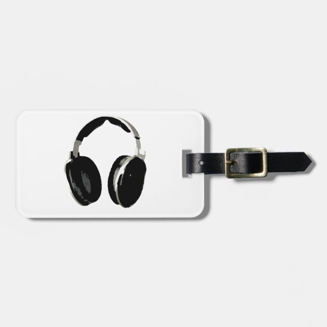 Etiqueta Para Maletas Auriculares de Pop Art (Frente Horizontal)