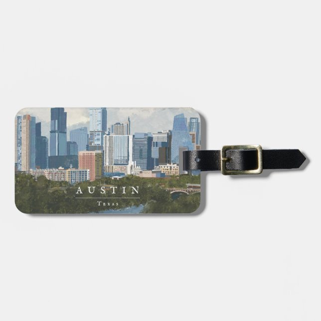 Etiqueta Para Maletas Austin Skyline (Frente Horizontal)