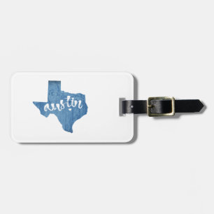 Etiqueta Para Maletas Austin, Texas Wood Grain