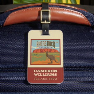 Etiqueta Para Maletas Australia   Ayers Rock Kangaroos