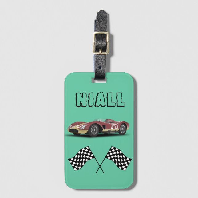 Etiqueta Para Maletas Auto deportivo personalizado (Anverso vertical)
