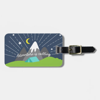 Etiqueta Para Maletas Aventura llama a las montañas de campamento de tie