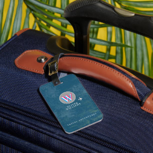 Etiqueta Para Maletas Aventuras de viaje Iniciales W (editable)