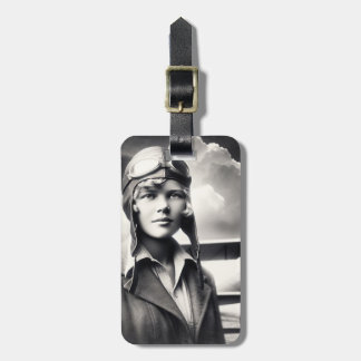 Etiqueta Para Maletas Aventurera Aviadora Femenina Vintage Amelia Earhar