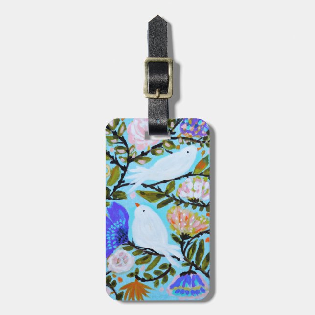 Etiqueta Para Maletas Aves de Amor Dulce II (Frente Vertical)
