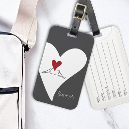 Etiqueta Para Maletas Aves modernas simples y personalizadas en el coraz