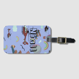 Etiqueta Para Maletas Aviación divertida y colorida