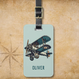 Etiqueta Para Maletas Avión clásico vintage personalizado