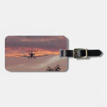 Avión Comercial Aterrizando Al Atardecer