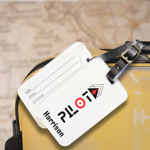 Etiqueta Para Maletas Avión de caza, Piloto, Aviación,Genial,Personaliza