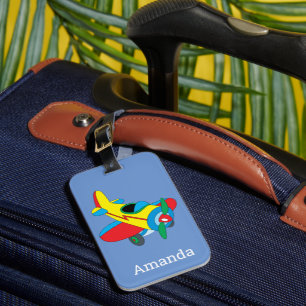 Etiqueta Para Maletas Avión de juguete para niños