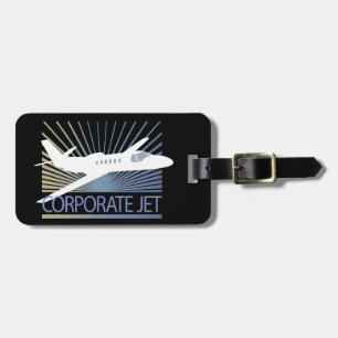 Etiqueta Para Maletas Avión de reacción corporativo