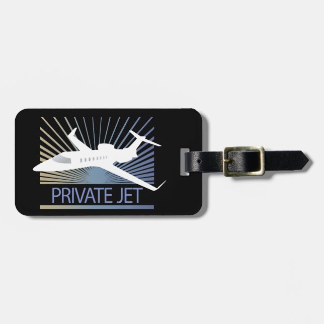 Etiqueta Para Maletas Avión de reacción privado (Frente Horizontal)