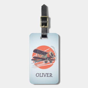 Etiqueta Para Maletas Avión Vintage Personalizado