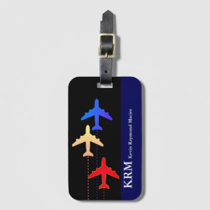 Etiqueta Para Maletas aviones de color de viaje personalizados