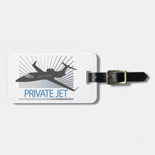 Etiqueta Para Maletas Aviones de jet privado (Frente Horizontal)