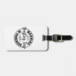 Etiqueta Para Maletas Aviso de viaje de la bestias en progreso Negro en