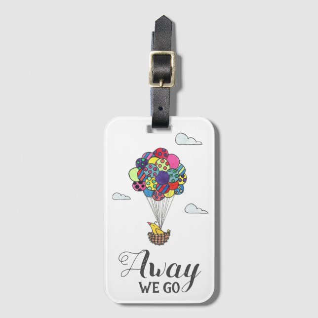Etiqueta Para Maletas Away Vamos Regalo Viajero (Anverso vertical)