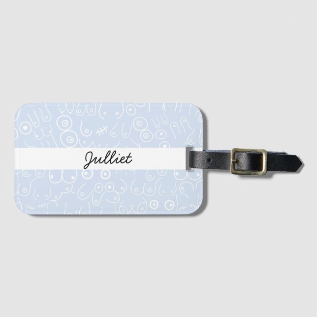 Etiqueta Para Maletas Azul de la ducha de bebé (Anverso horizontal)