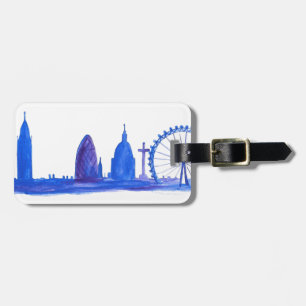 Etiqueta Para Maletas azul de Londres