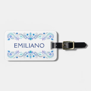 Etiqueta Para Maletas Azul Fiesta