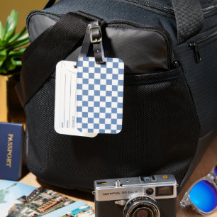 Etiqueta Para Maletas Azul/Gris y blanco controlados
