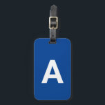 Etiqueta Para Maletas Azul monogramado personalizado moderno<br><div class="desc">Haga clic en "Personalizar" para personalizar el texto y/o cambiar el color de fondo. Hace un gran regalo de vacaciones o un rellenado de Guay,  regalo de cumpleaños o regalo de vacaciones.</div>