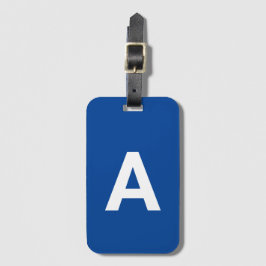 Etiqueta Para Maletas Azul monogramado personalizado moderno