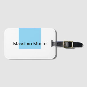 Etiqueta Para Maletas Azul Negro Blanco Sencillo Elegante Nombre Propio