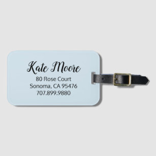 Etiqueta Para Maletas Azul pálido con nombre