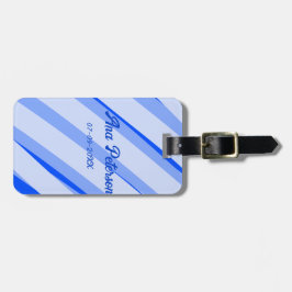 Etiqueta Para Maletas azul pastel añadir nombre fecha boho retro patrón 