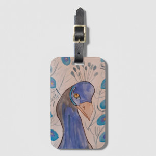 Etiqueta Para Maletas Azul pavo real