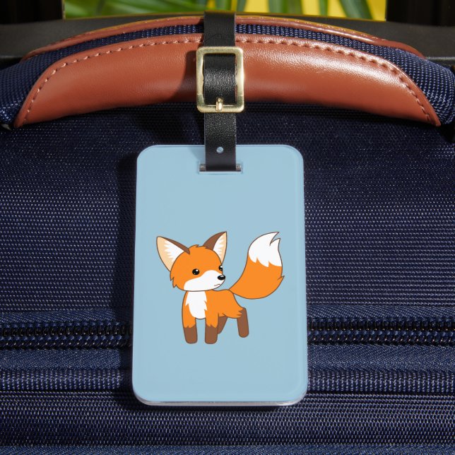 Etiqueta Para Maletas Azul pequeño de Fox (Anverso In situ 2)