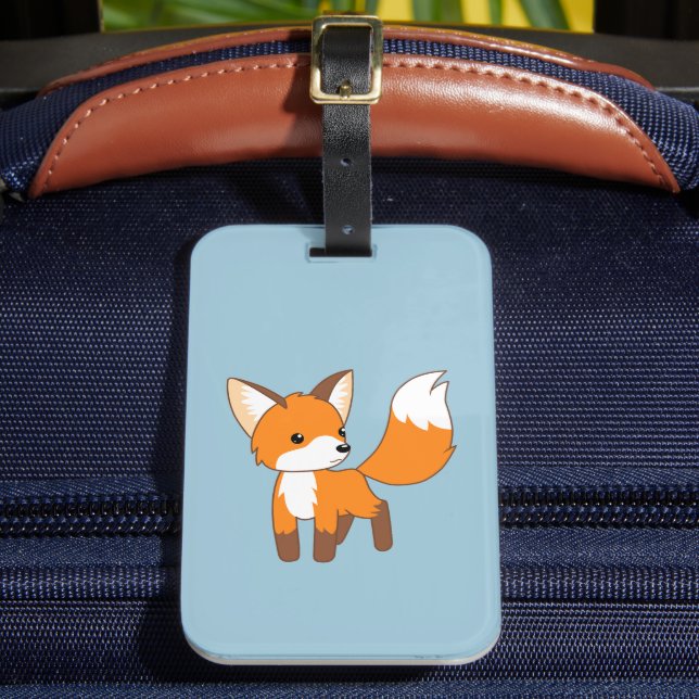 Etiqueta Para Maletas Azul pequeño de Fox (Anverso In situ 2)