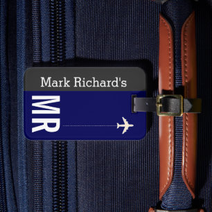 Etiqueta Para Maletas Azul personalizado