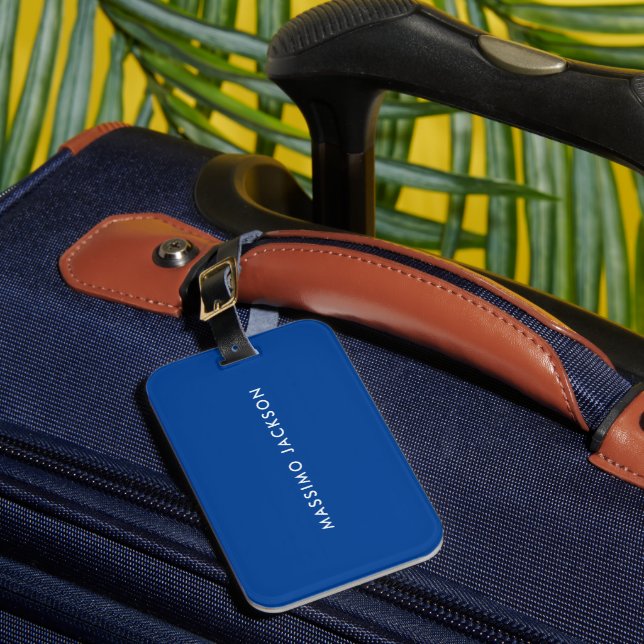 Etiqueta Para Maletas Azul Profundo Moderno Profesional de Moda (Anverso In situ 1)