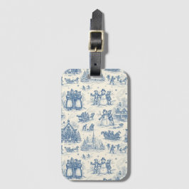 Etiqueta Para Maletas Azul Toile Chinoiserie de Inviero
