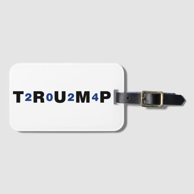 Etiqueta Para Maletas Azul Trump 2024 (Anverso horizontal)