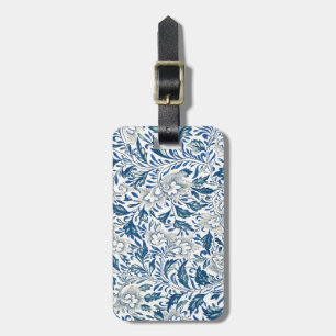 Etiqueta Para Maletas Azul Vintage Floral Asiático: Chinoiserie Antiguo