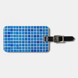 Etiqueta Para Maletas Azulejo Mosaico Azul