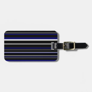 Etiqueta Para Maletas Azules marinos negros, oscuros, raya blanca del