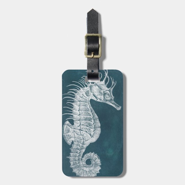 Etiqueta Para Maletas Azure Seahorse Study I (Frente Vertical)