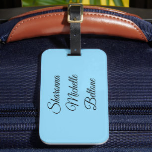 Etiqueta Para Maletas Baby Blue y negro destacado