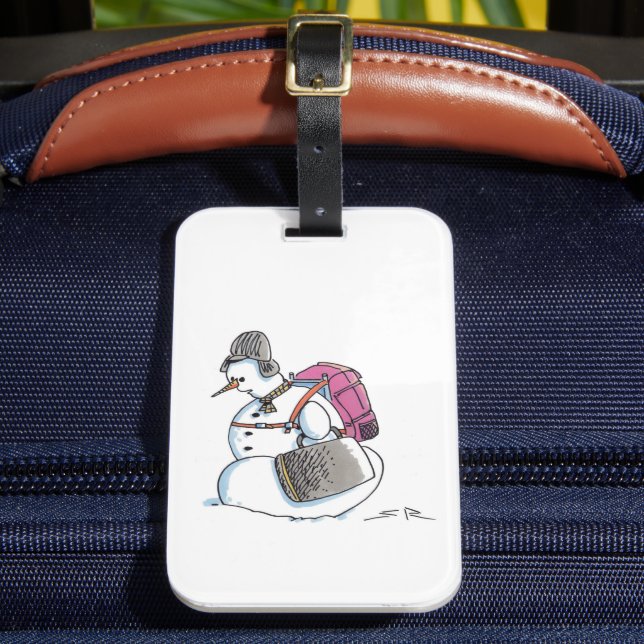 Etiqueta Para Maletas Backpack Snowman luggage tag (Anverso In situ 2)