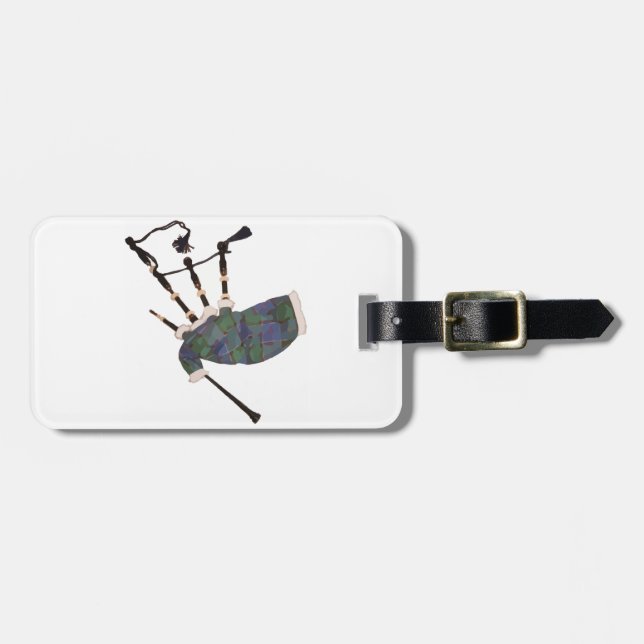 Etiqueta Para Maletas bagpipes de sebo (Frente Horizontal)